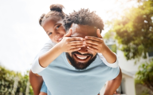 Photograph of father and daughter covered by Hollard Health insurance